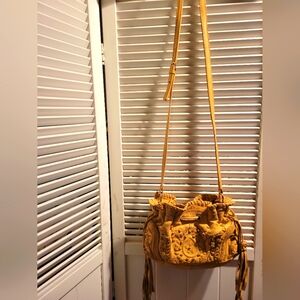 Junior Drake Beige Leather Crossbody Bag